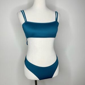 Zaful- Teal Ribbed Bikini
